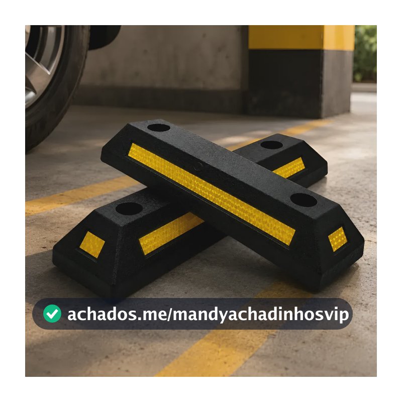 Kit 2 Bate Rodas Garagem Estacionar Sem Bater Parede 54cm Un Sinalizador Refletivo Garagem Preto Amarelo