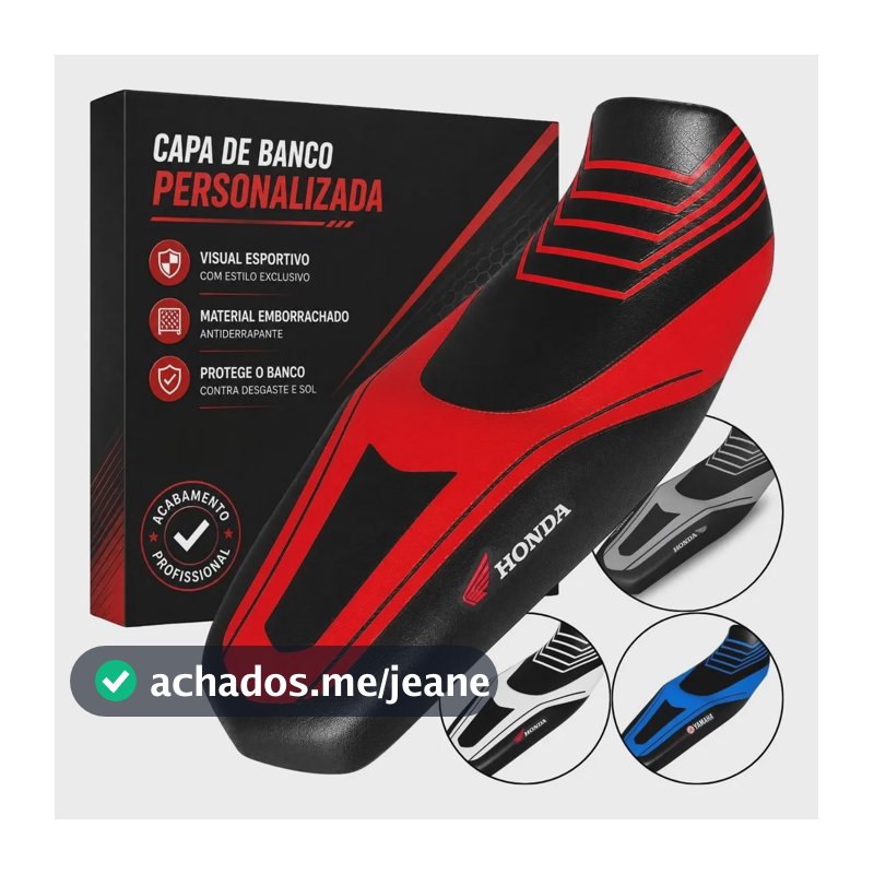 Capa Banco Moto Honda Cg Titan Fan 125 150 160 Emborrachada Vermelho