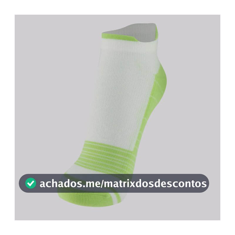 Meia Olympikus Cano Curto Performance Branca E Verde Branco - 39-44