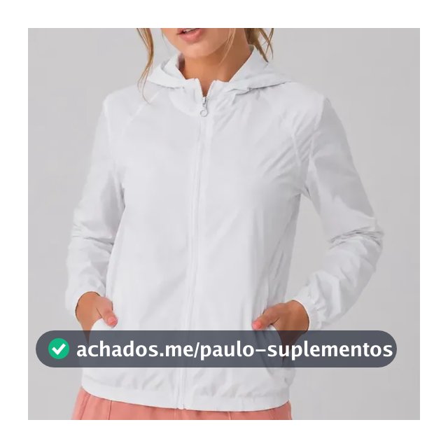 Jaqueta Feminina Iz Corta Vento Ultra Leve Com Capuz 2026 Branco M Liso
