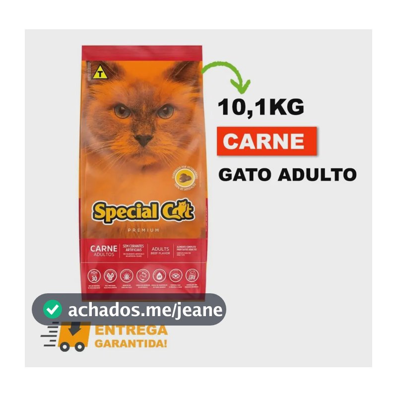 Ração Premium Specialcat Para Gatos Adultos Sabor Carne 10kg