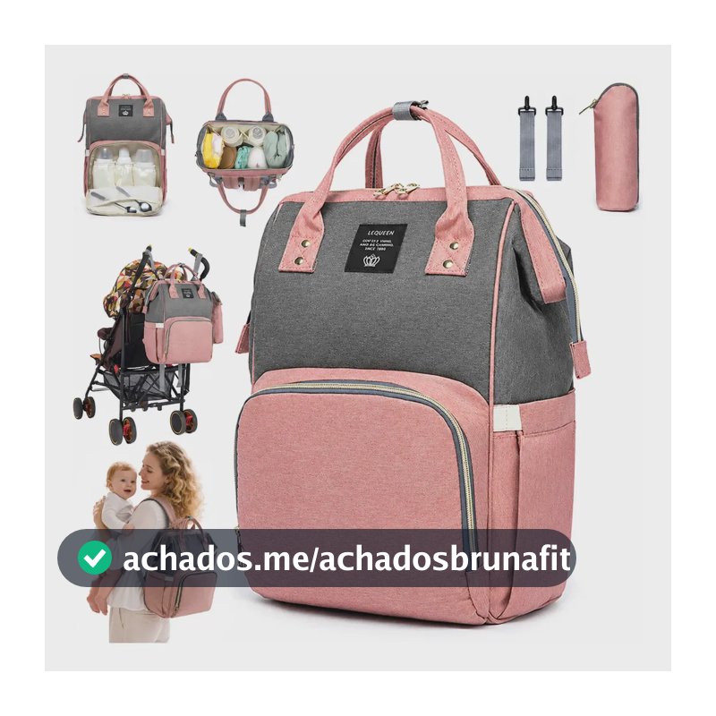 Mochila Bolsa Maternidade Lequeen Saquinho Maternidade Personalizado E Multifuncional Bolsa Feminina De Estilo Arte Com Frasqueira Para Bebe E Bolsa Termica Para Mamadeira Cor Rosa