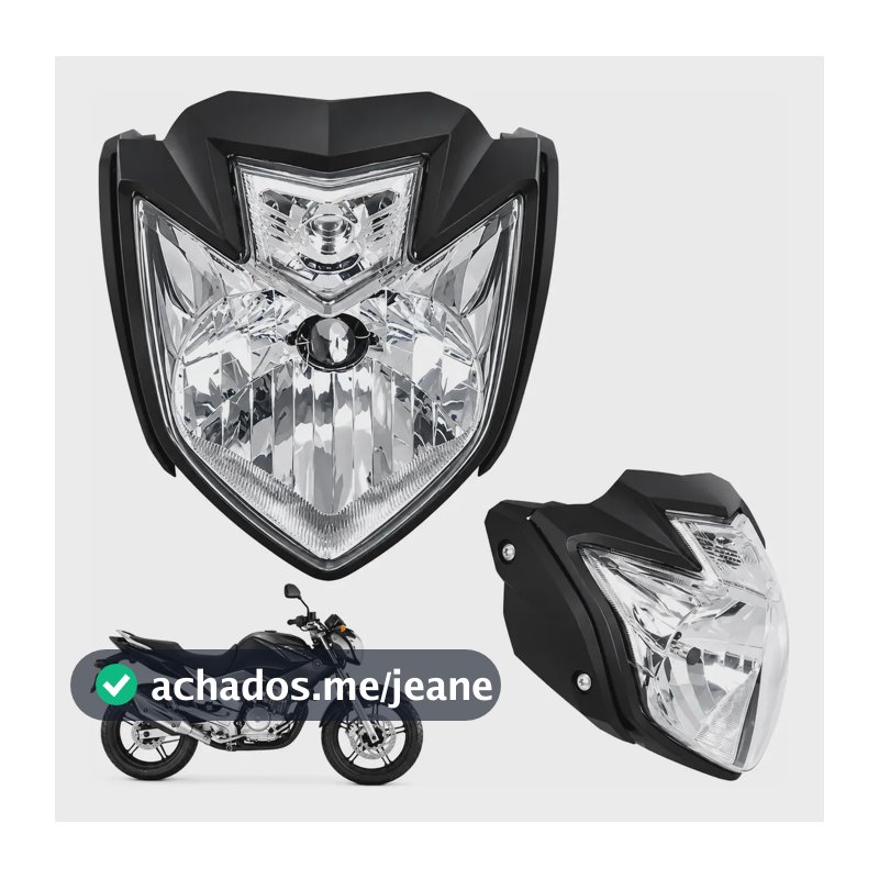 Frente Farol Para Yamaha Fazer 250 2011 A 2015 Preto Brilho Ambos Lados