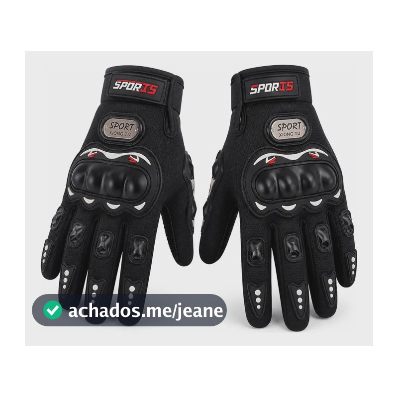 Luva Moto Motociclista Impermeável Proteção Touch Motoqueiro Preto Unico Preto Unico