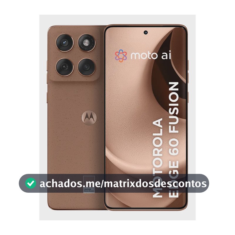 Smartphone Motorola Edge 60 Fusion 5G - 256GB 8GB RAM+16GB Ram Boost, Tela Quad-Curve moto AI 50MP Sony Camera ultrarresistencia militar IP68 + IP69 - Mocha Mousse