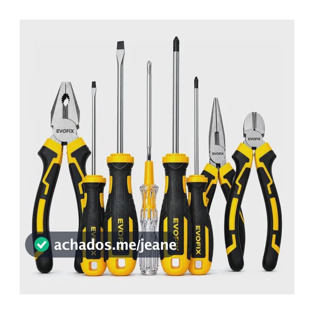 Kit Ferramentas 8 Peças Evofix Alicates Chaves De Fenda e Phillips Testador De Voltagem