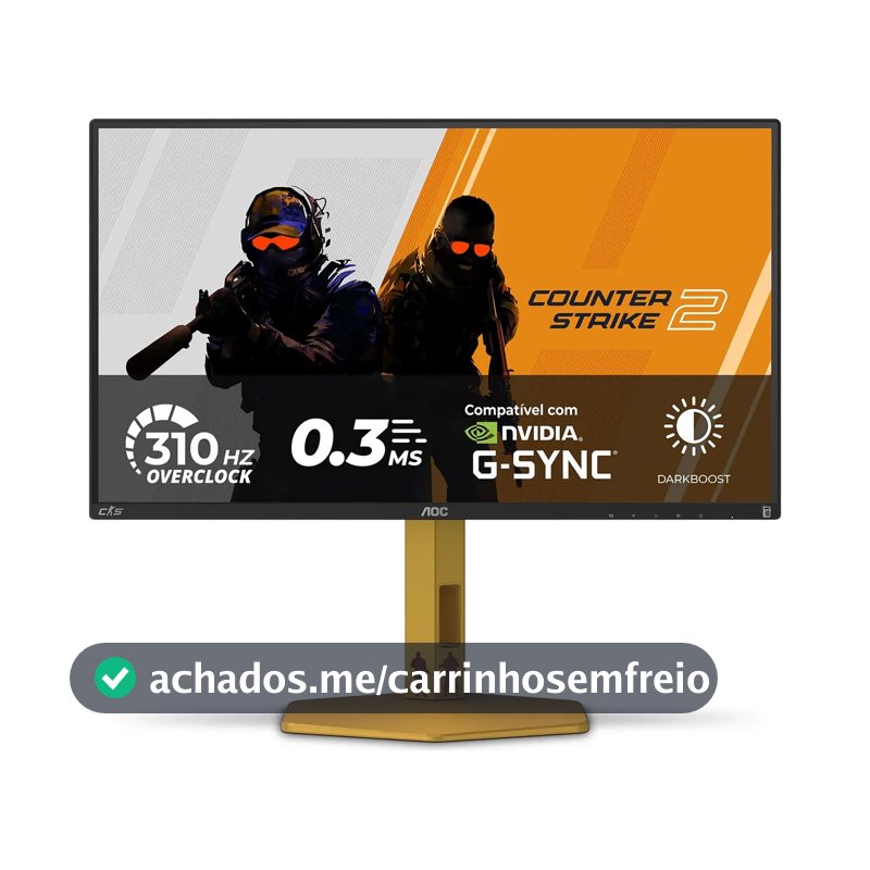Monitor Gamer AOC AGON CS2 25" 310Hz 0.3 ms HDR400 IPS Base Ajustável CS25G