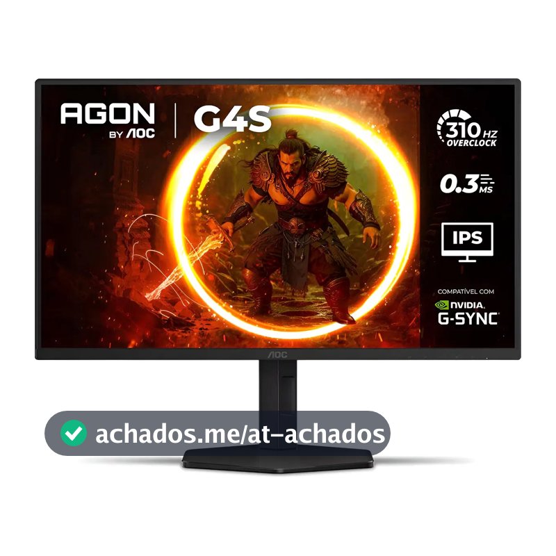 Monitor Gamer AOC AGON G4S 25" 310Hz 0.3ms HDR400 IPS Base Ajustável 25G4S/P Preto