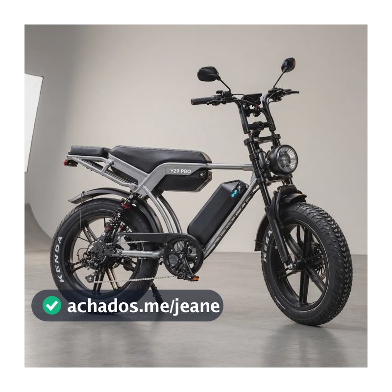 Bicicleta Bike Elétrica V29 Pro 1000w 120km Autonomia Alarme Prateado 20