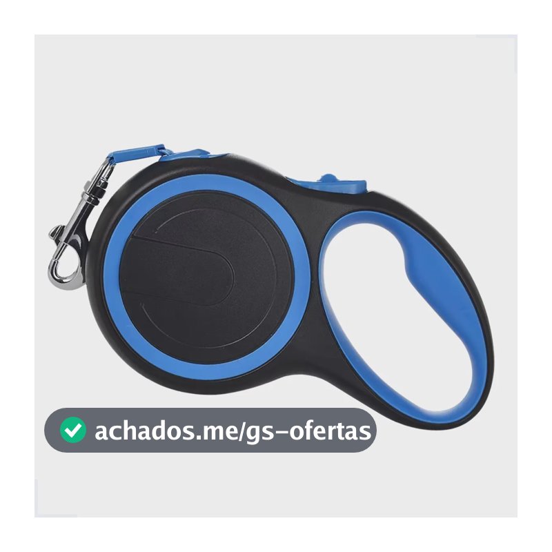 Guia Retrátil Coleira Pet Passeio P/ Cães 8 Metros Até 50kg Azul