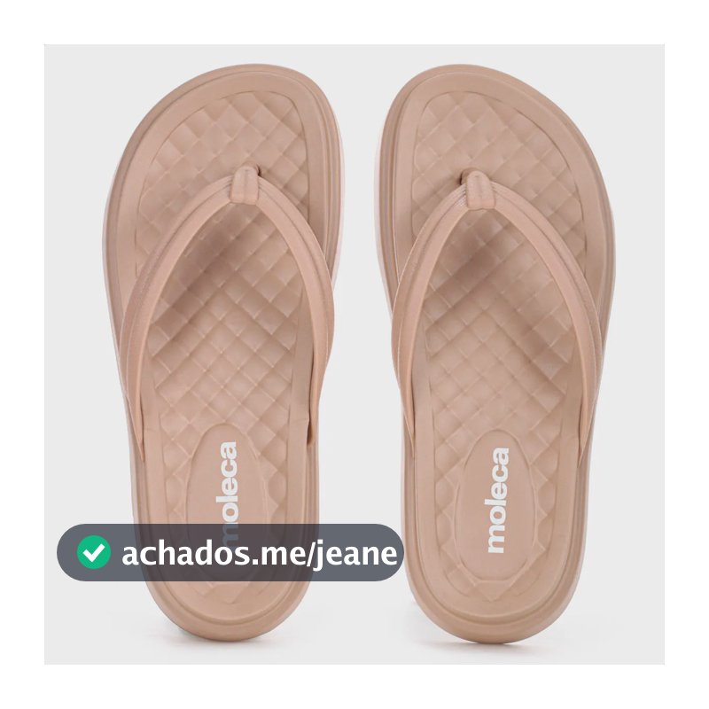 Chinelo Moleca Tira Pronta Pvc Sola Alta Antiderrapante Leve Bege 38 Br