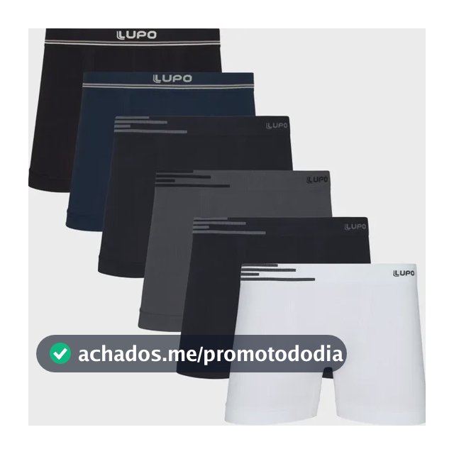 Kit 6 Cuecas Lupo Boxer Box Sem Costura Basic Microfibra