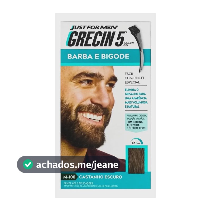 Tintura em Gel Grecin Barba e Bigode Castanho Escuro 28g
