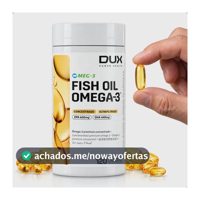 Fish Oil Omega 3 Dux Concentrado 120 Caps Bom Para Memória Sem Sabor