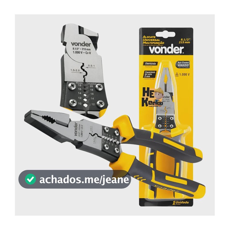 Alicate Eletricis Multif Desenc Fio Corta Cabo Prof Iso Crim
