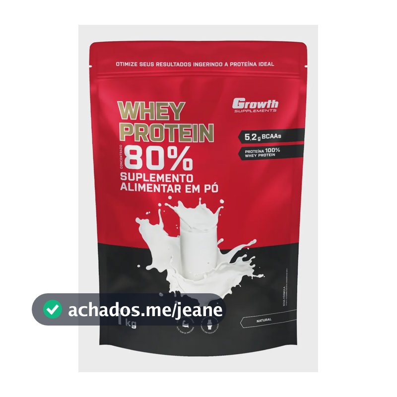 Suplemento em pó Growth Supplements Whey Protein Concentrado sabor Natural 1 kg