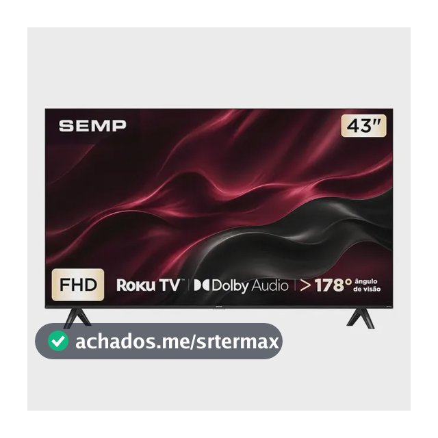 Smart Tv Semp 43 Polegadas Led Full Hd S42r Roku Tv Wi-Fi Dolby Audio Brilho Até 240 Nits 43s42r