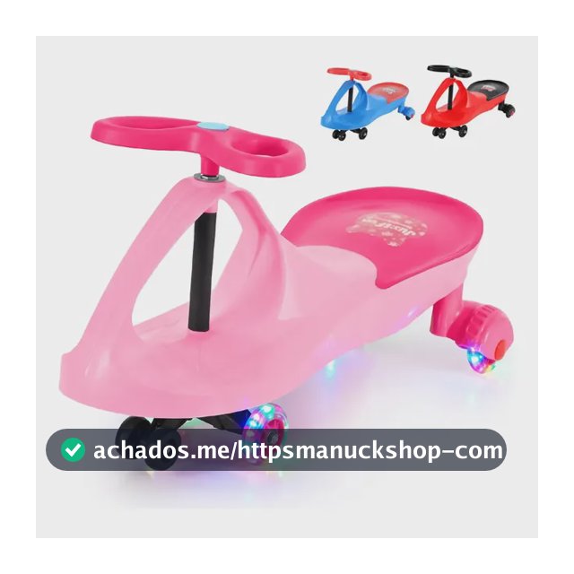 Carrinho Rolimã Car Drift Infantil Volante Gira 360° Triciclo Com Roda Led Colorido Cor Rosa JustFun Brinquedos