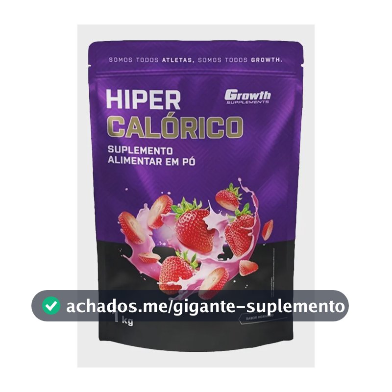 Hipercalórico 1kg Growth Supplements - Sabor Morango