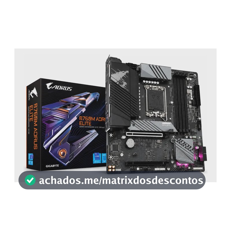 Placa Mãe Gigabyte Intel 1700 B760m Aorus Elite 4x Ddr5 Matx Cor Preto