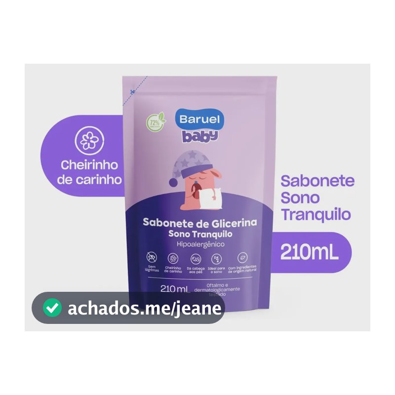 Refil Sabonete Liquido Sono Tranquilo Baruel Baby 210ml