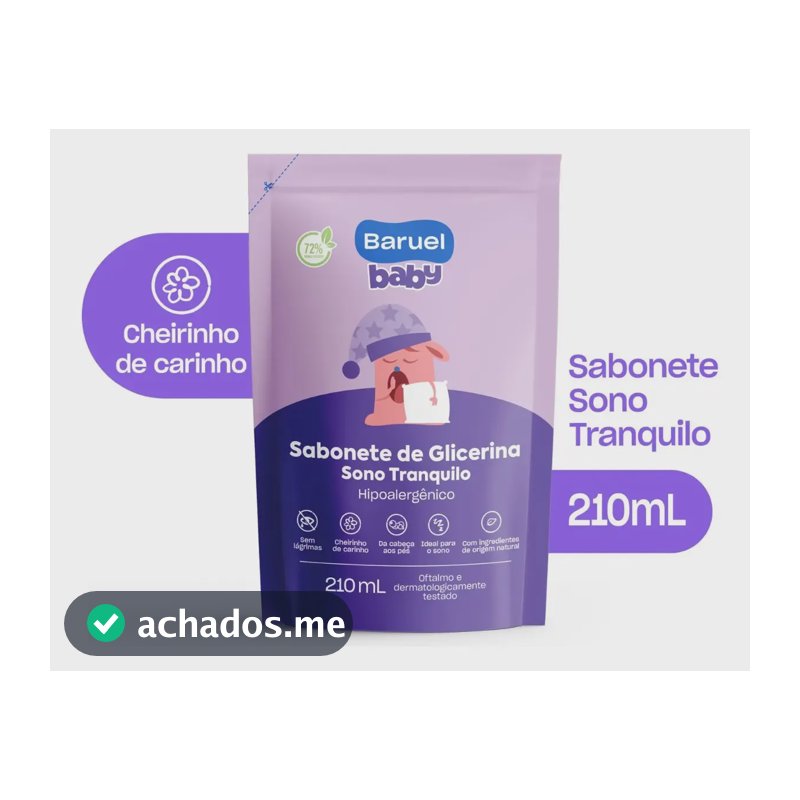 Refil Sabonete Liquido Sono Tranquilo Baruel Baby 210ml