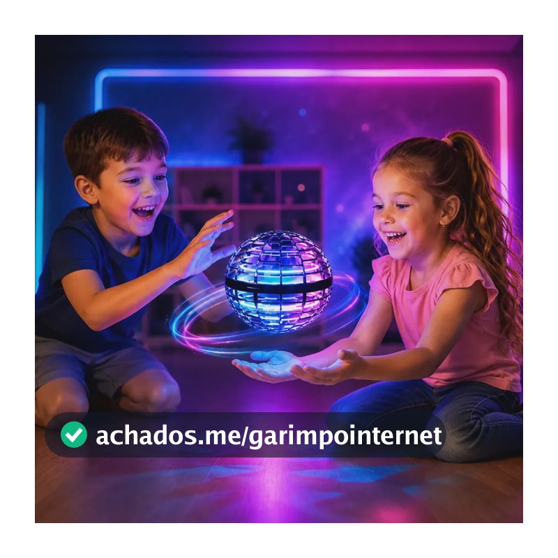 Bola Voadora Boomerang Flutuante Spinner Led Drone Brinquedo Azul