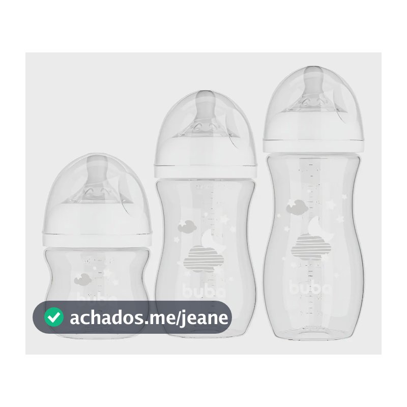 Kit Mamadeiras Buba Anticolica Easy Flow 120/270/330ml 3un Cor Branco Nuvem