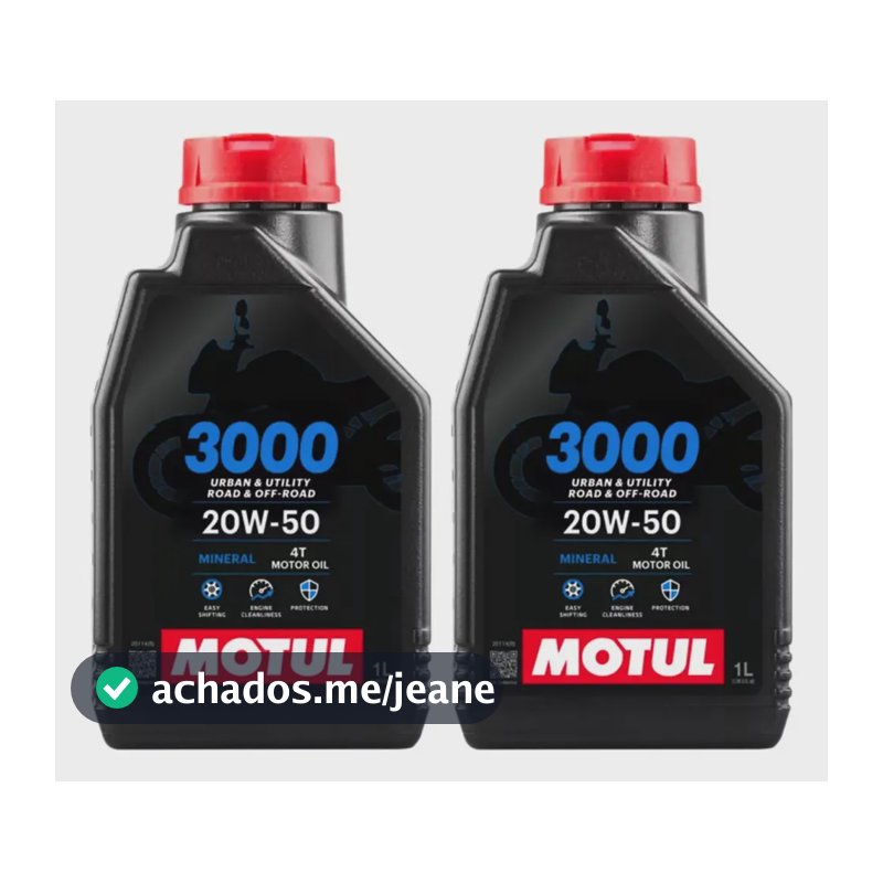 Paq. Óleo mineral de motocicleta De 2 Motul 3000 20w50 4t 1l