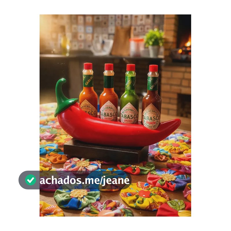 Porta Pimenta Formato Pimenta, Ideal Para Tabasco De 60ml Vermelho