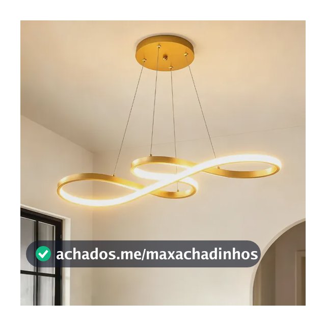 Lustre Pendentes,luminária Teto Moderna Led Sala-com Remote 127/220v Dourado