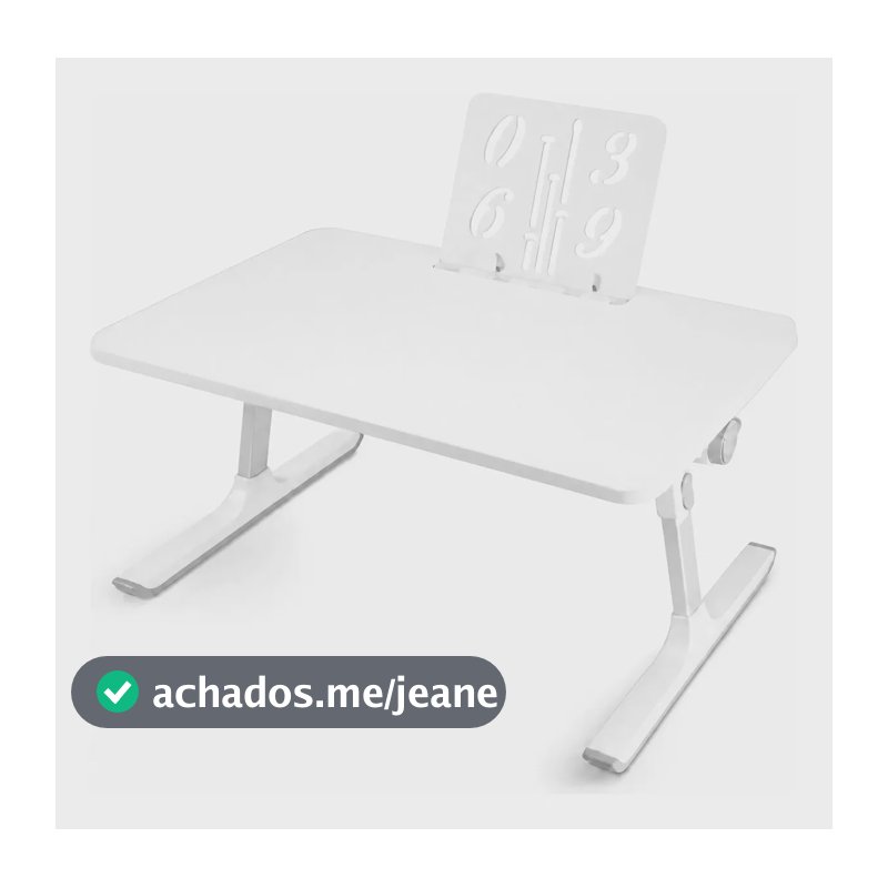 Mesa Para Notebook Home Office Ajustável Dobrável Cama Sofá Branco