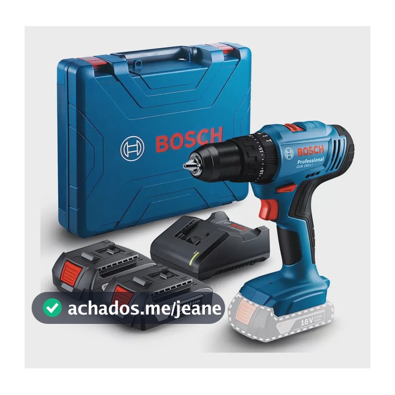 Furadeira Parafusadeira Impacto Gsb 183-li 2 Baterias Bosch Cor Azul Frequência 50/60hz