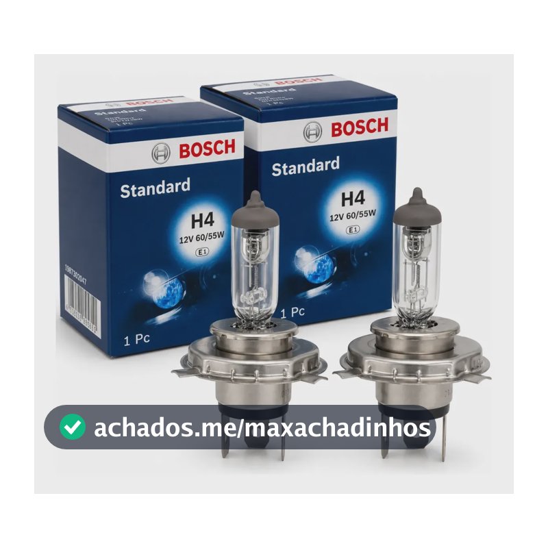 Par Lâmpadas H4 Farol Baixo E Alto Bosch Halogena 12v 60/55w