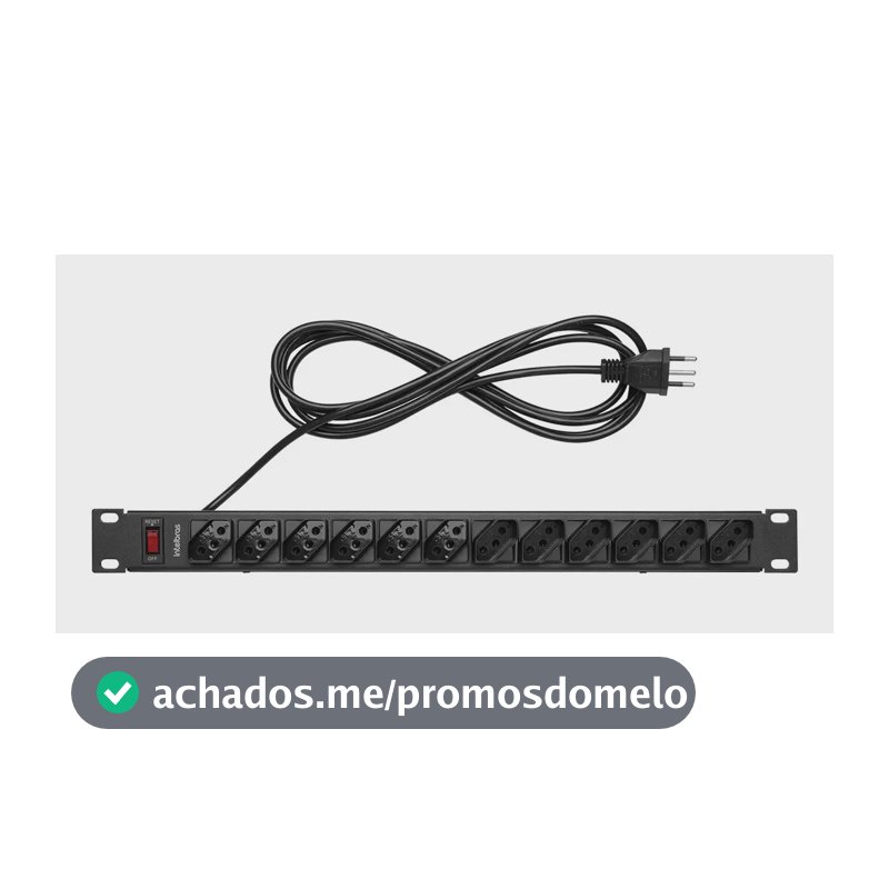 Protetor Eletrônico Com 12 Tomadas Para Rack Epr 212+ Preto Intelbras 110v/220v