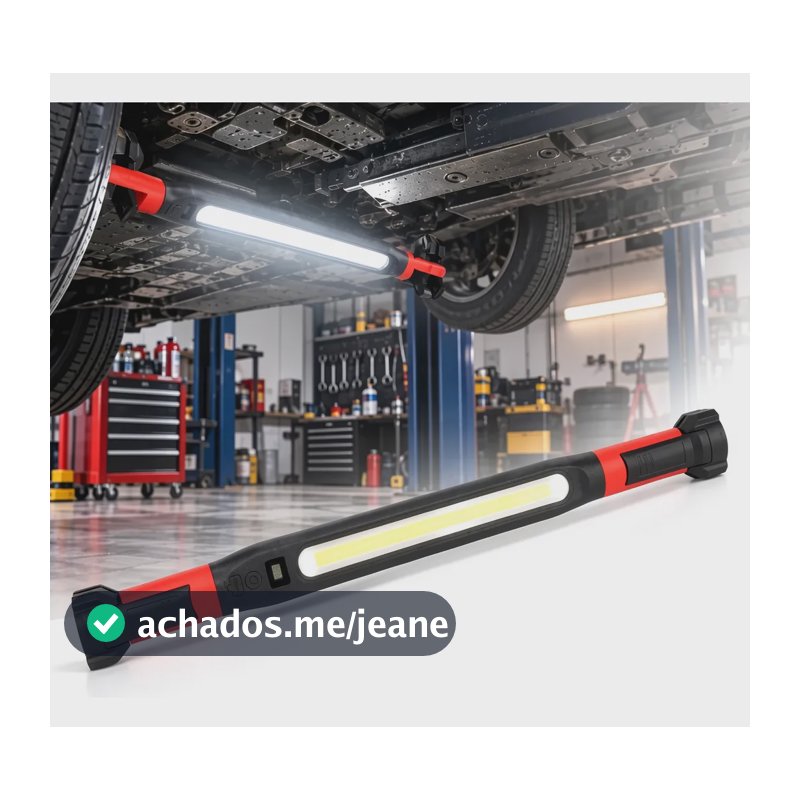 Luminária Lâmpada Luz Led Recarregável Com Gancho Oficina Vermelho