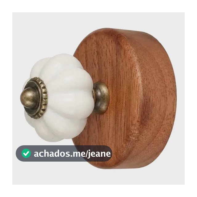 Gancho Parede Hook Cabide Madeira Porcelana Abóbora Premium