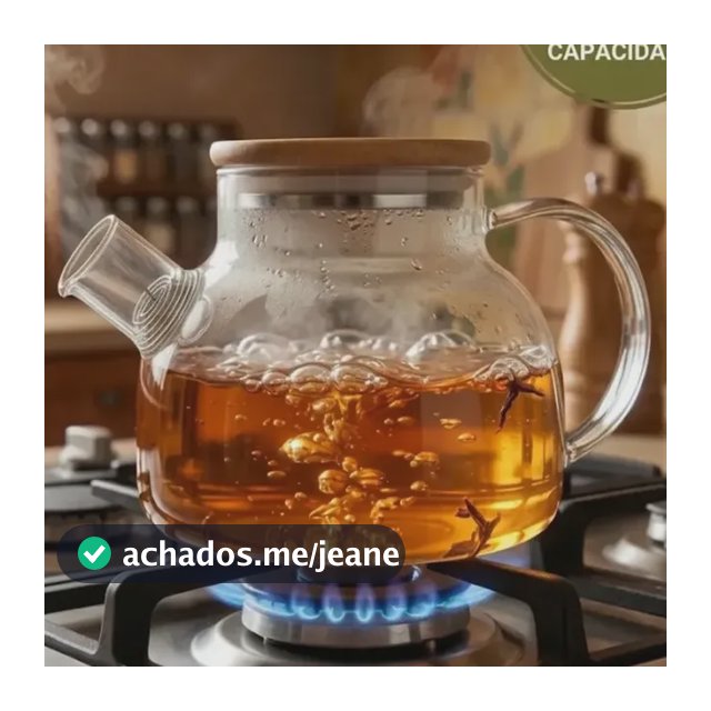 Bule Chaleira 1l Vidro Com Infusor E Tampa Bambu Chá Alça Café Pítia