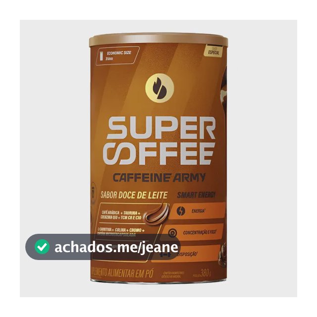 Super Coffee 3.0 380g Caffeine Army Coq10 Cafeína Taurina Super Coffee Doce De Leite 380g