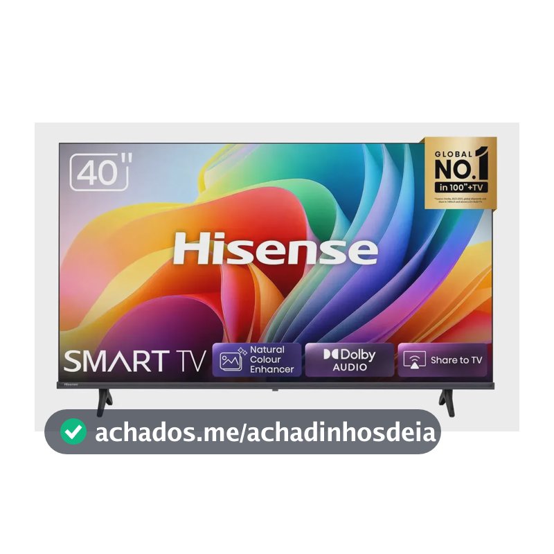 Smart TVHisense FHD 40" Polegadas 40A4NV com HDR10, DTS Virtual X, Compatibilidade Alexa