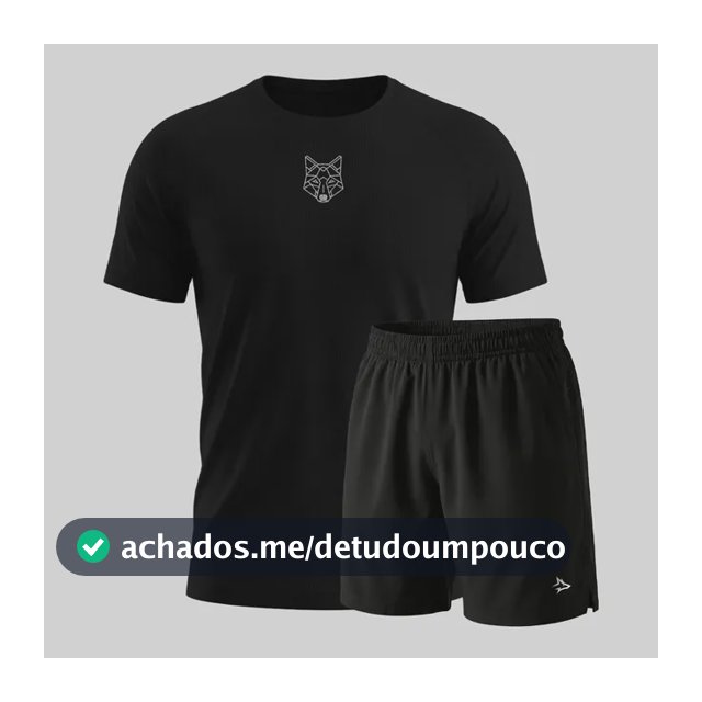 Kit Bermuda Lobo+camiseta Lobo Dry Fitness Academia Alpha