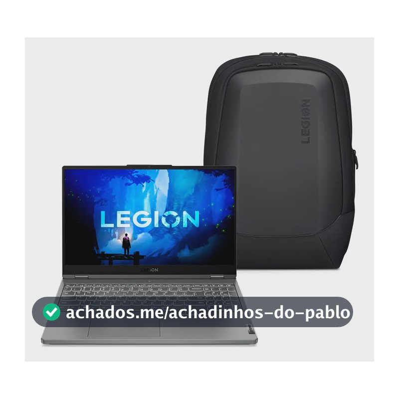 Kit Notebook Gamer Legion 5i I7 Rtx3060 W11+mochila Gamer Cor Preto