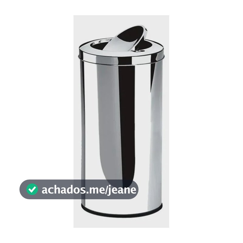 Lixeira Aço Inox 21L Litros Grande Com Tampa Basculante Swing Cesto Escritório Consultório Banheiro Lavabo Cozinha Reciclável Orgânico