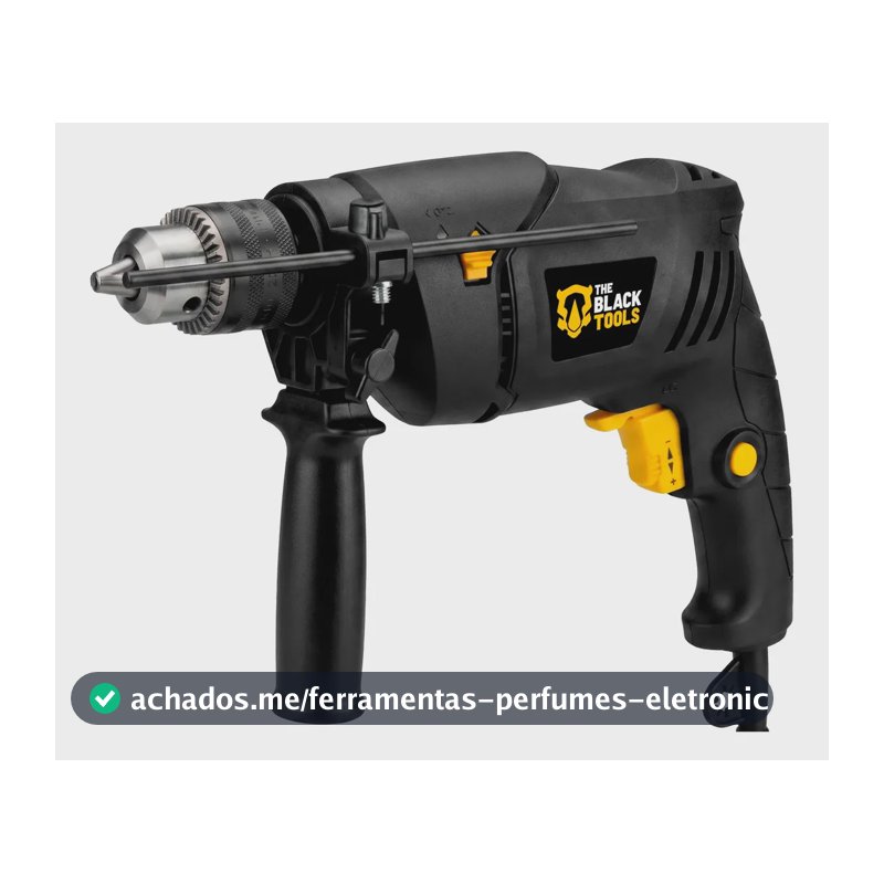 Furadeira De Impacto Profissional 1/2 Pol 13mm 750w Tbf750 Função Reversa Controle de Velocidade 127V The Black Tools
