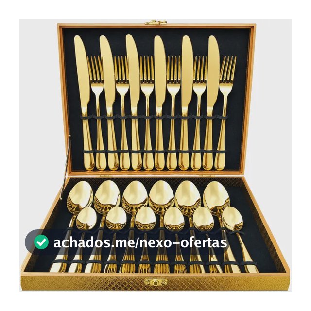 Kit 24 Talheres Luxo Premium Faqueiro Dourado Com Maleta Dourado
