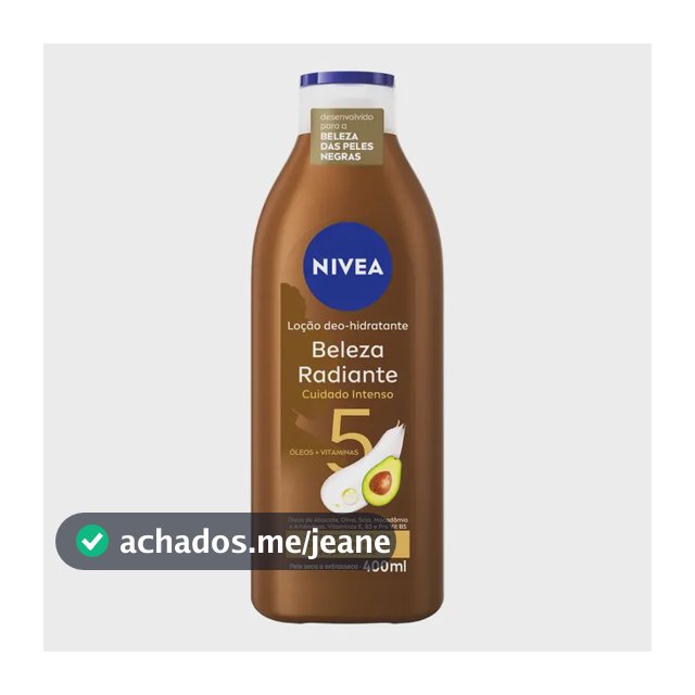Nivea Hidratante Desodorante Beleza Radiante Cuidado Intenso 400ml, Hidratação Profunda 48h, Brilho Natural, Corporal, Pele Seca E Extrasseca