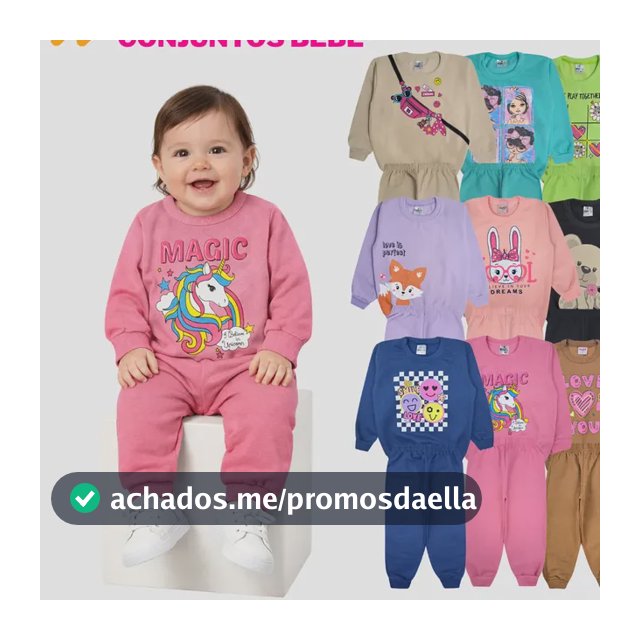 Kit Bebê 6 Peças Moletom Peluciado Infantil Menina Inverno