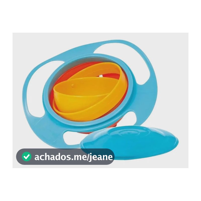 Sem Bagunça Prato Mágico Infantil Giro Bowl Bebê Giratório Não Derrama Cor Azul/laranja