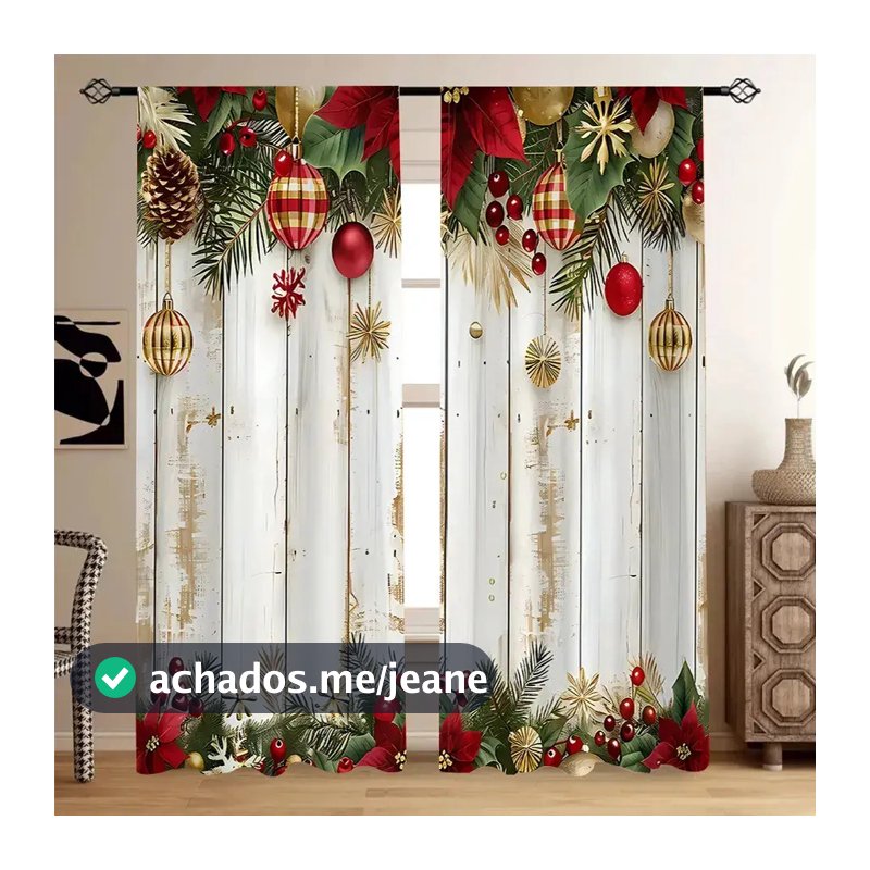 2pzs/set Cortinas Navideñas Decoración Hogar Sencilla
