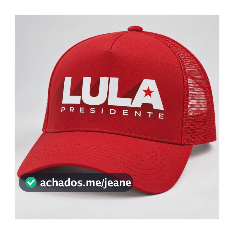 Boné Trucker Vermelho Lula Presidente Unissex Aba Curva Vermelho Un Lula Presidente